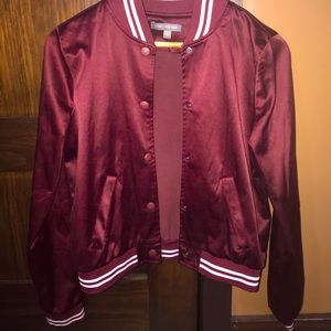 AE Women’s Burgundy Bomber Jacket